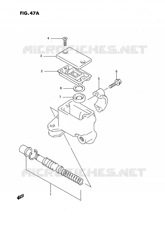 FRONT HOOFDREMCILINDER (MODELE M/N/P/R/S/T) Suzuki QUAD 250 OZARK 1988  LT-F250J(E3)