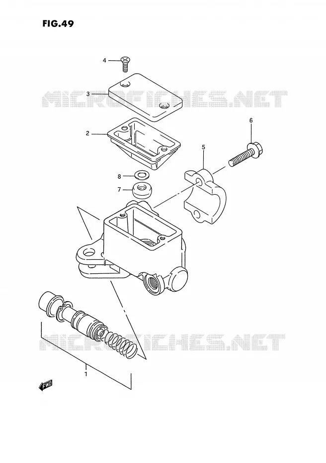 FRONT HOOFDREMCILINDER (MODELE M/N/P/R) Suzuki QUAD 300 KINGQUAD 1994  LT-F4WDXR(E2)