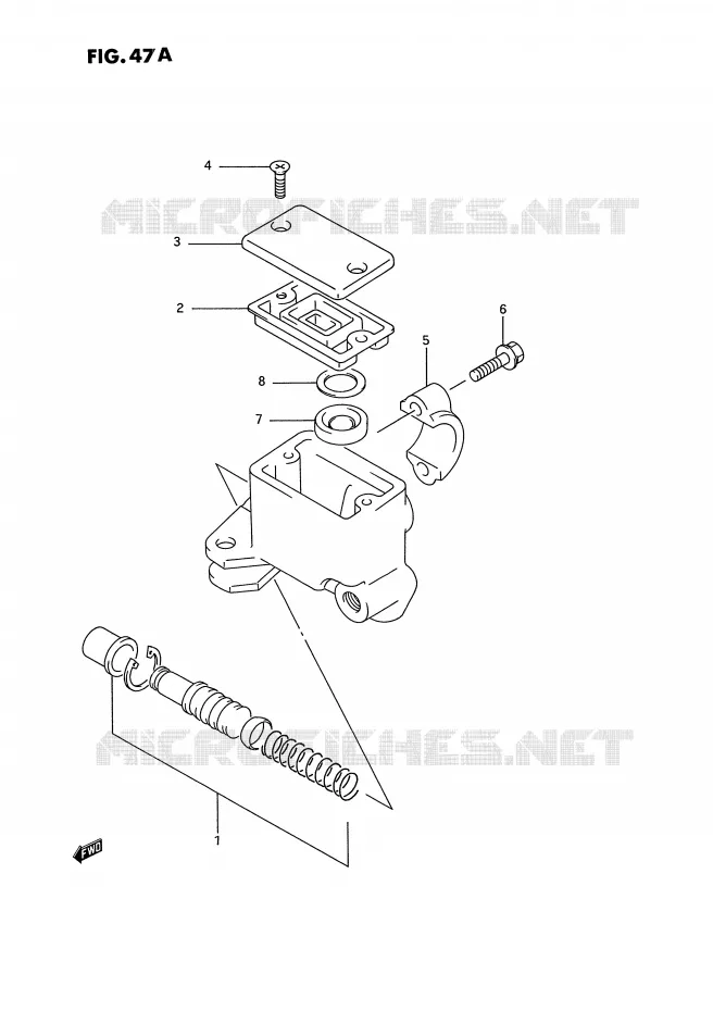 FRONT HOOFDREMCILINDER (MODELE R/S/T) Suzuki QUAD 250 OZARK 1996  LT-F250T(E28)