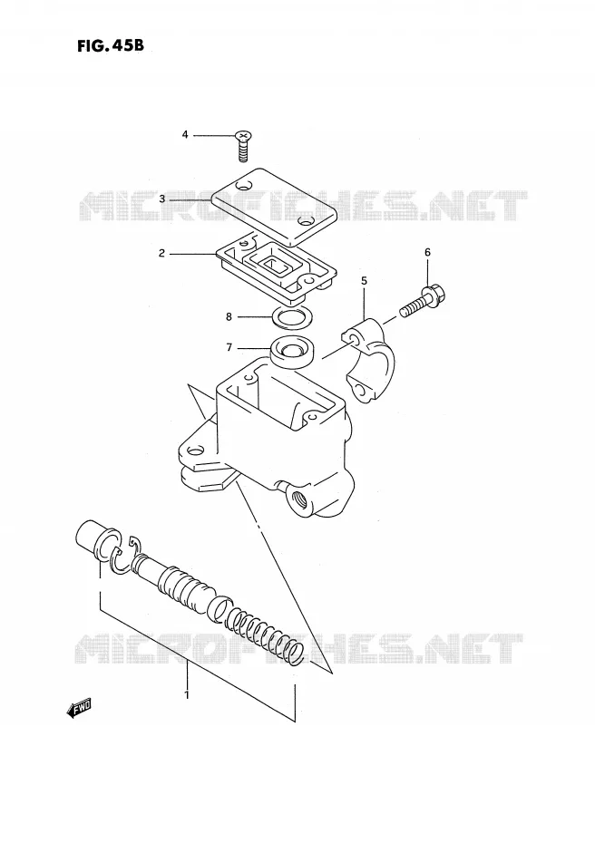 FRONT HOOFDREMCILINDER (MODELE S) Suzuki QUAD 250 KINGQUAD 1994  LT-F4WDR(E2)