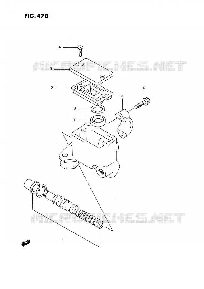 FRONT HOOFDREMCILINDER (MODELE S/T) Suzuki QUAD 250 OZARK 1991  LT-F250M(E2)
