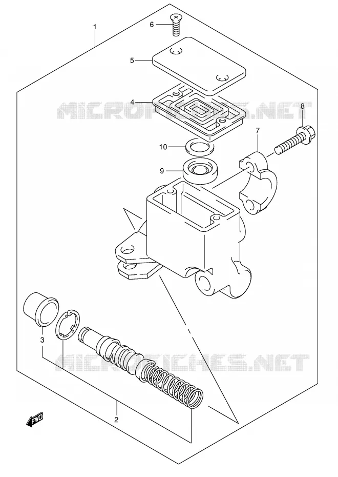 FRONT HOOFDREMCILINDER Suzuki QUAD 500 VINSON 2004  LT-F500FK4(P28/P33)