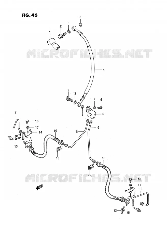 FRONT REMSLANG Suzuki QUAD 250 OZARK 1992  LT-F250N(E2)