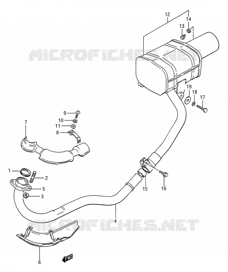 GELUIDDEMPER (MODELE H) Suzuki QUAD 250 KINGQUAD 1994  LT-F4WDR(E28)