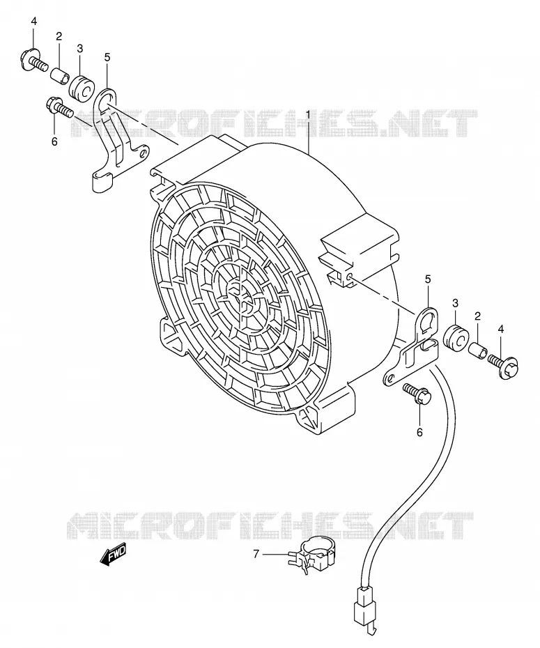 KOELVENTILATOR Suzuki QUAD 400 EIGER 2002  LT-A400K2(E3/E28)