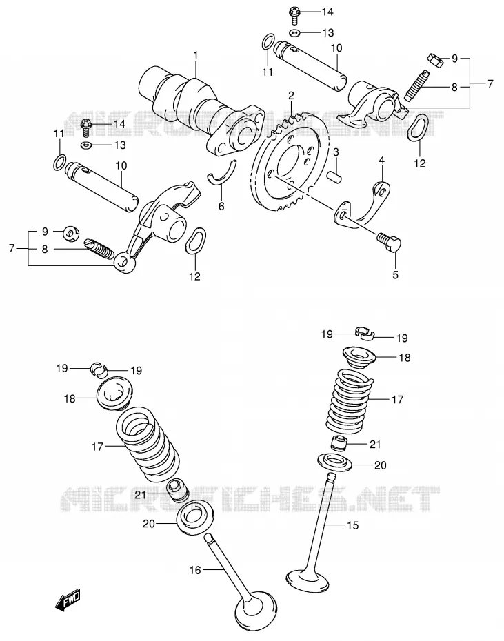 NOKKENAS - VALVES Suzuki QUAD 250 QUADSPORT 2007  LT-Z250K7(E19)