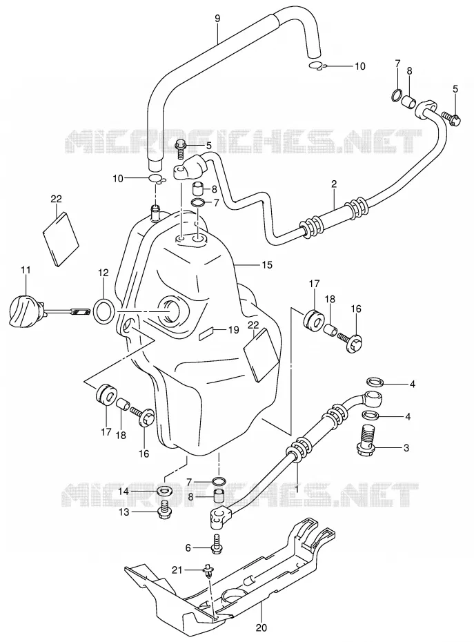 OLIE SLANG Suzuki QUAD 400 QUADSPORT 2007  LT-Z400K7(E19)