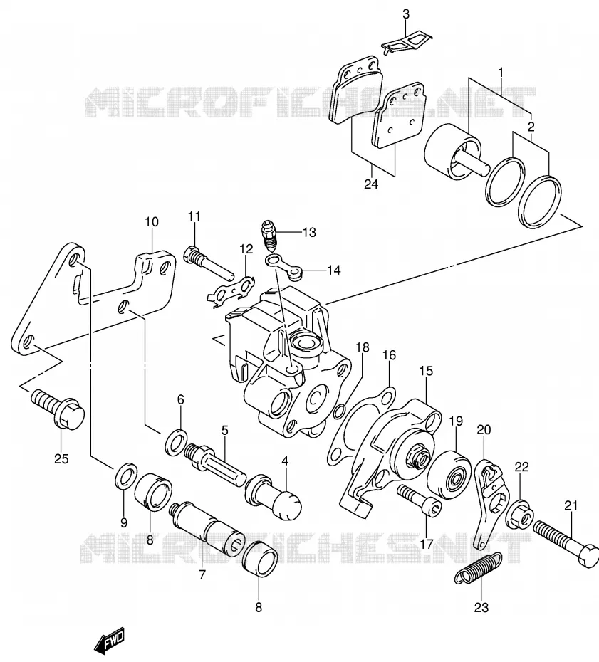 REAR CALIPER (MODEL K4/K5/K6/K7) Suzuki QUAD 400 QUADSPORT 2003  LT-Z400K3(E3/E28)