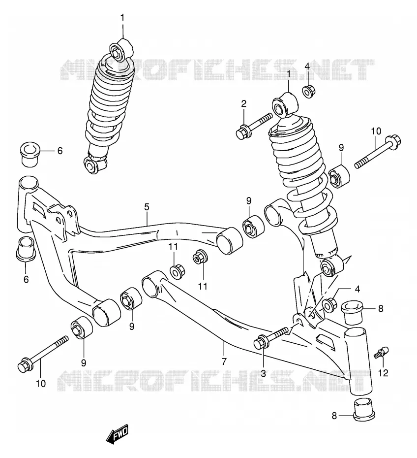 SCHOKDEMPER - VORKBEEN Suzuki QUAD 160 OZARK 2002  LT-F160K2(P24)