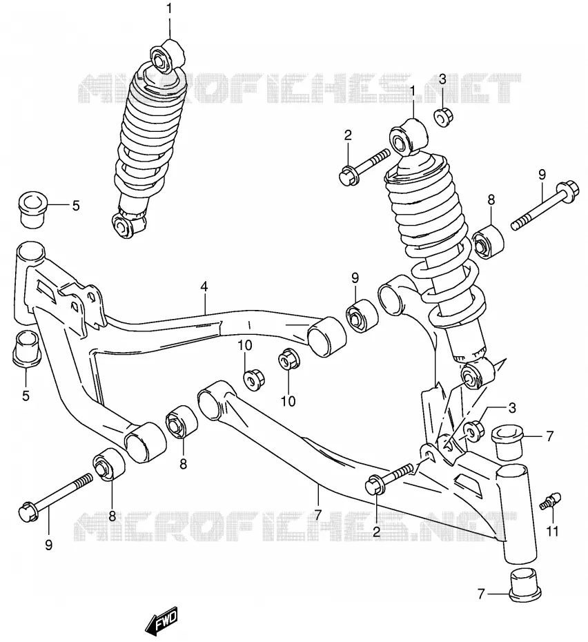 SCHOKDEMPER - VORKBEEN Suzuki QUAD 160 OZARK 2003  LT-F160K3(P28)
