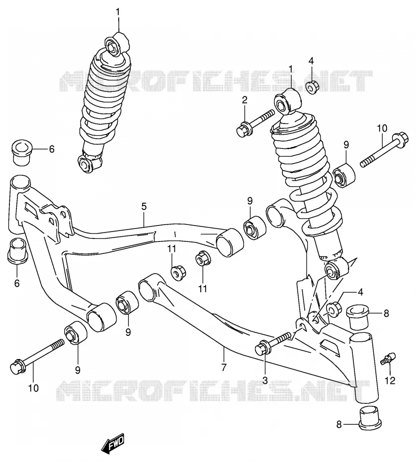 SCHOKDEMPER - VORKBEEN Suzuki QUAD 160 OZARK 2005  LT-F160K5(P24)