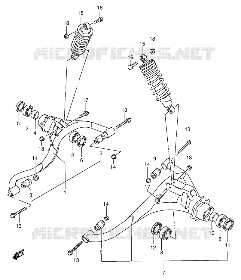 SCHOKDEMPER - VORKBEEN Suzuki QUAD 300 KINGQUAD 2004  LT-F300FK4(E24)