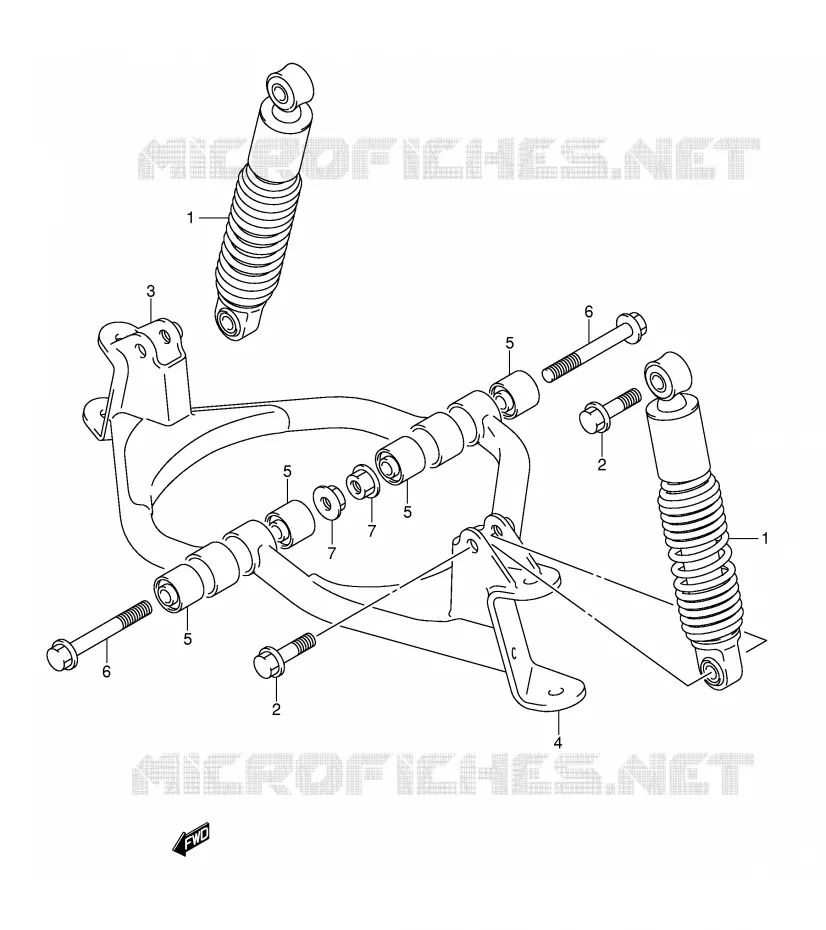 SCHOKDEMPER - VORKBEEN Suzuki QUAD 50 MINIQUAD-SPORT 2003  LT-A50K3(P2)