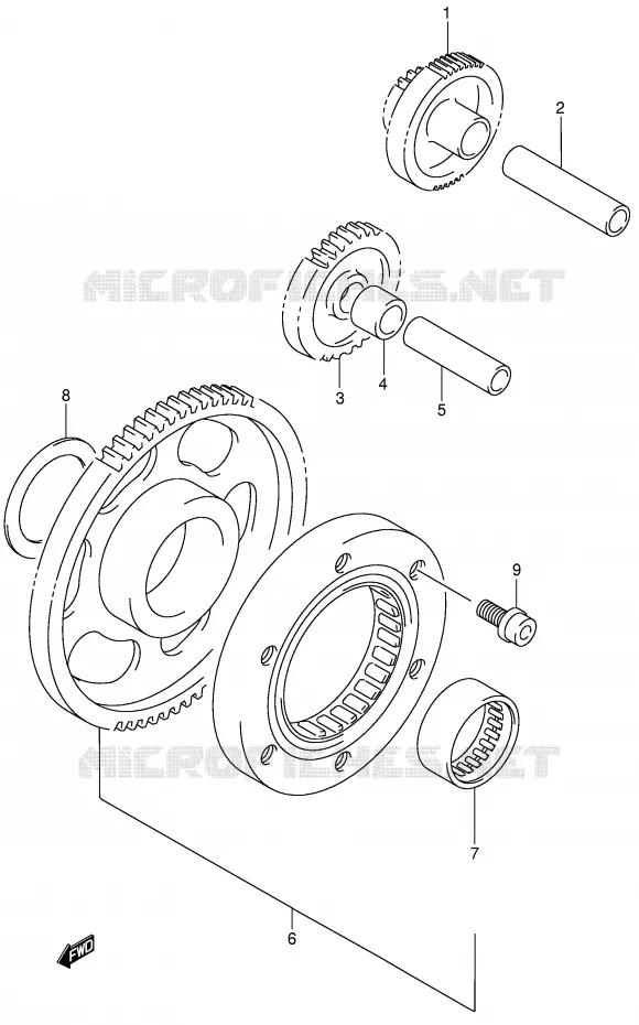 STARTMOTOR CLUTCH Suzuki QUAD 500 VINSON 2007  LT-F500FK7(P28/P33)