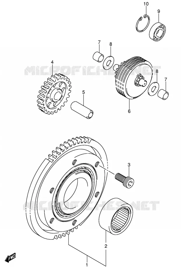 STARTMOTOR CLUTCH Suzuki QUAD 700 KINGQUAD 2005  LT-A700XK5(E17)