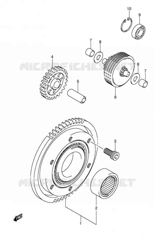 STARTMOTOR CLUTCH Suzuki QUAD 700 KINGQUAD 2005  LT-A700XK5(E28/E33)