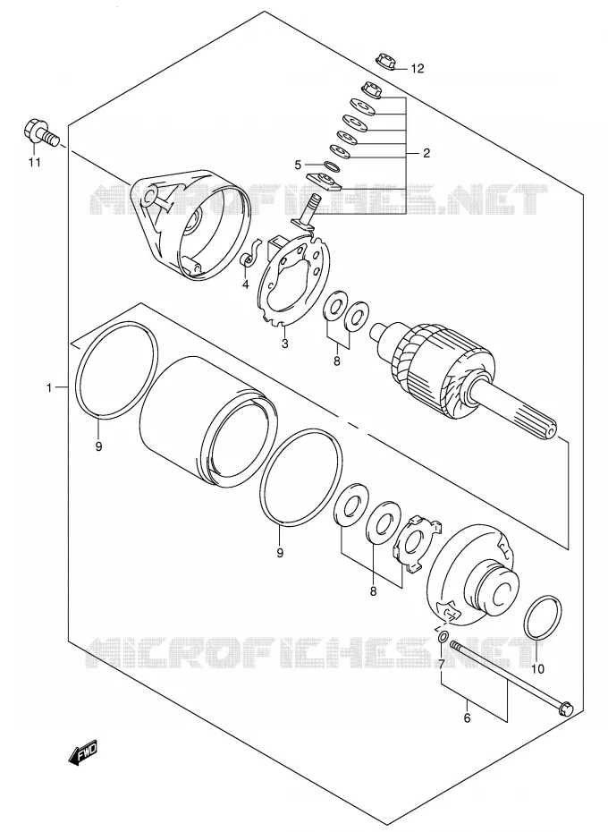 STARTMOTOR (MODELE Y/K1/K2/K4) Suzuki QUAD 300 KINGQUAD 2004  LT-F300FK4(E24)
