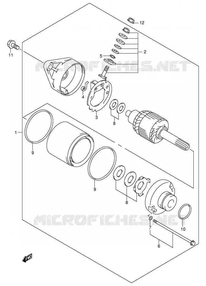 STARTMOTOR (MODELE Y) Suzuki QUAD 250 OZARK 2000  LT-F250Y(E24)