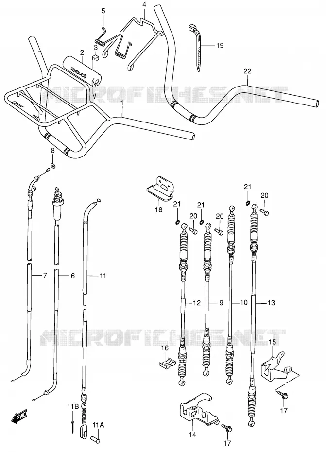 STUUR - KABELS Suzuki QUAD 300 KINGQUAD 2002  LT-F300FK2(E24)