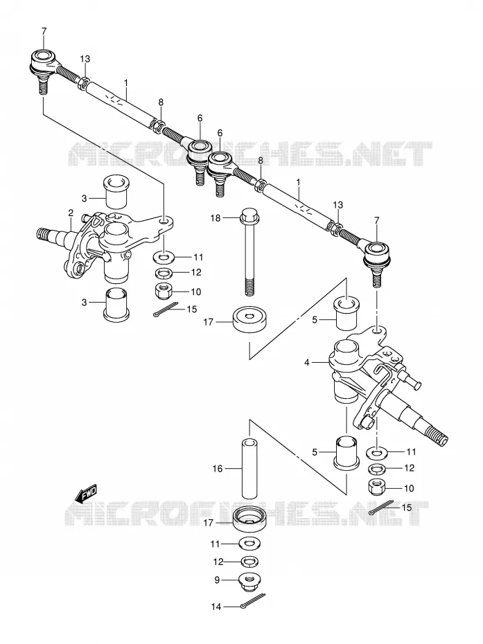 STUURINRICHTING - HUB Suzuki QUAD 50 MINIQUAD-SPORT 2003  LT-A50K3(P2)
