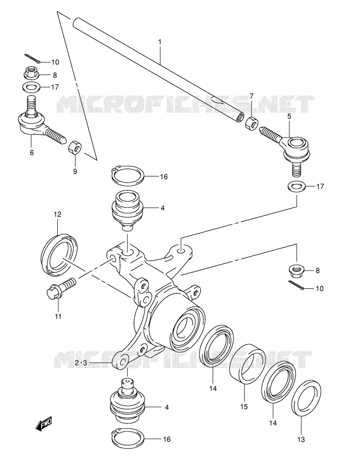 STUURINRICHTINGS - HUB Suzuki QUAD 400 EIGER 2006  LT-F400FK6(P3/P28)