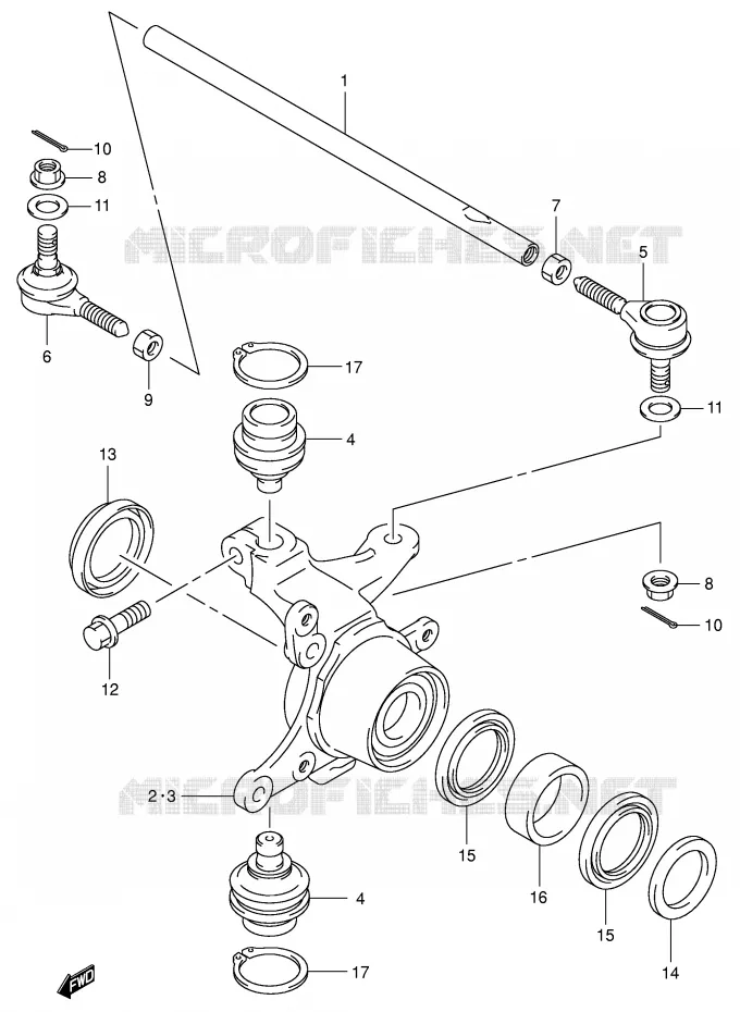 STUURINRICHTINGS - HUB Suzuki QUAD 500 KINGQUAD 2006  LT-A500FK6(P28/P33)