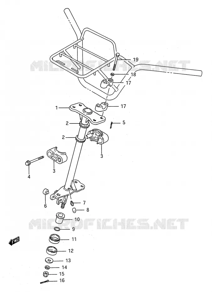 STUURKOLOM Suzuki QUAD 250 KINGQUAD 1992  LT-F4WDN(E28)