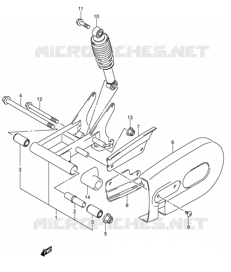 SWINGARM Suzuki QUAD 50 MINIQUAD-SPORT 2002  LT-A50K2(P2)