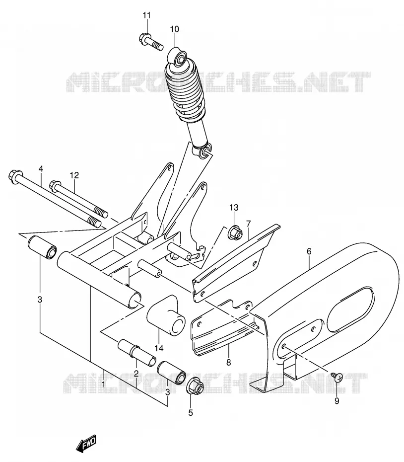 SWINGARM Suzuki QUAD 50 MINIQUAD-SPORT 2005  LT-A50K5(P3/P28)