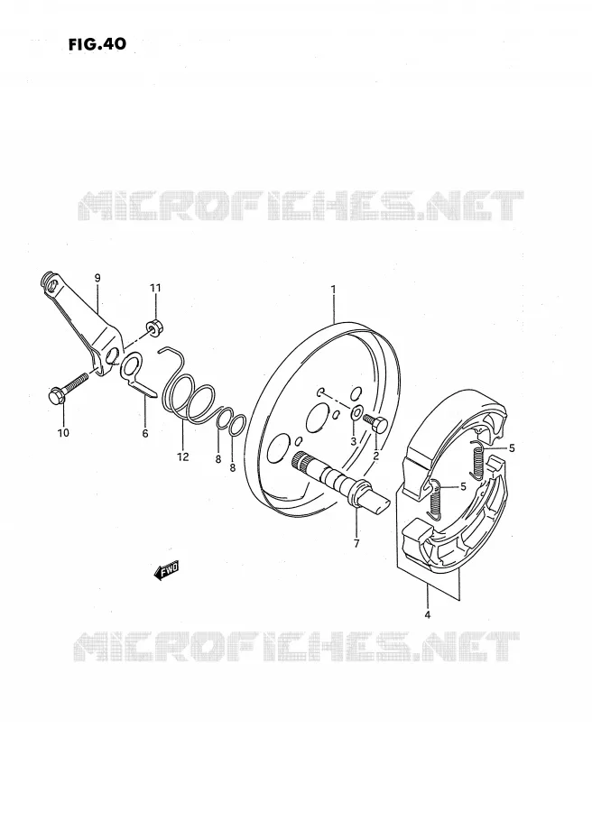 VOOR REM Suzuki QUAD 160 OZARK 1990  LT-F160L(P3)