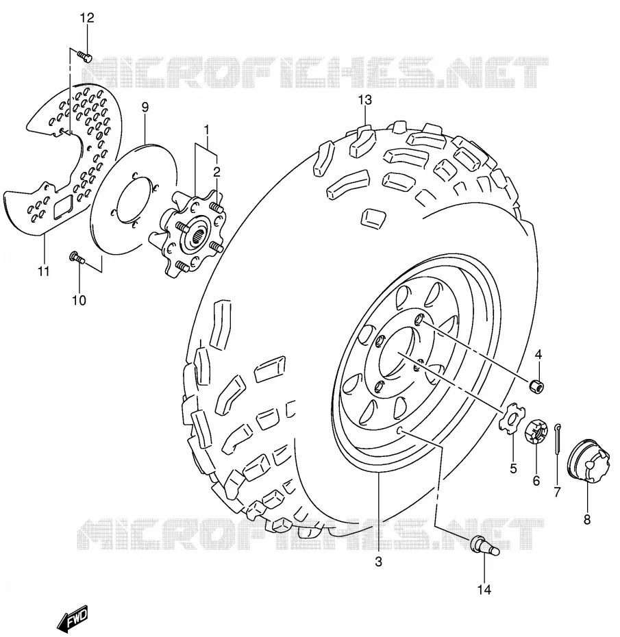 VOORWIEL Suzuki QUAD 500 VINSON 2005  LT-F500FK5(P28/P33)