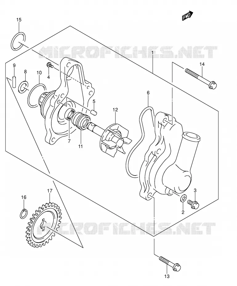 WATERPOMP (MODEL K5/K6/K7) Suzuki QUAD 400 QUADSPORT 2007  LT-Z400K7(E3/E28)