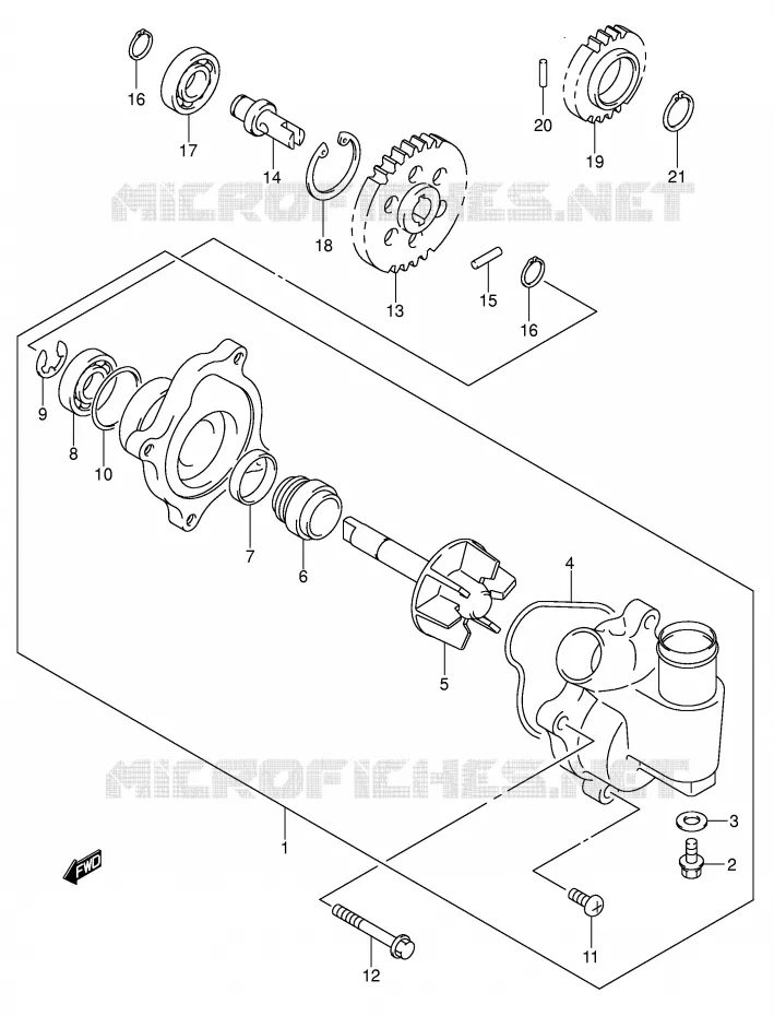 WATERPOMP Suzuki QUAD 500 KINGQUAD 2004  LT-A500FK4(P28/P33)