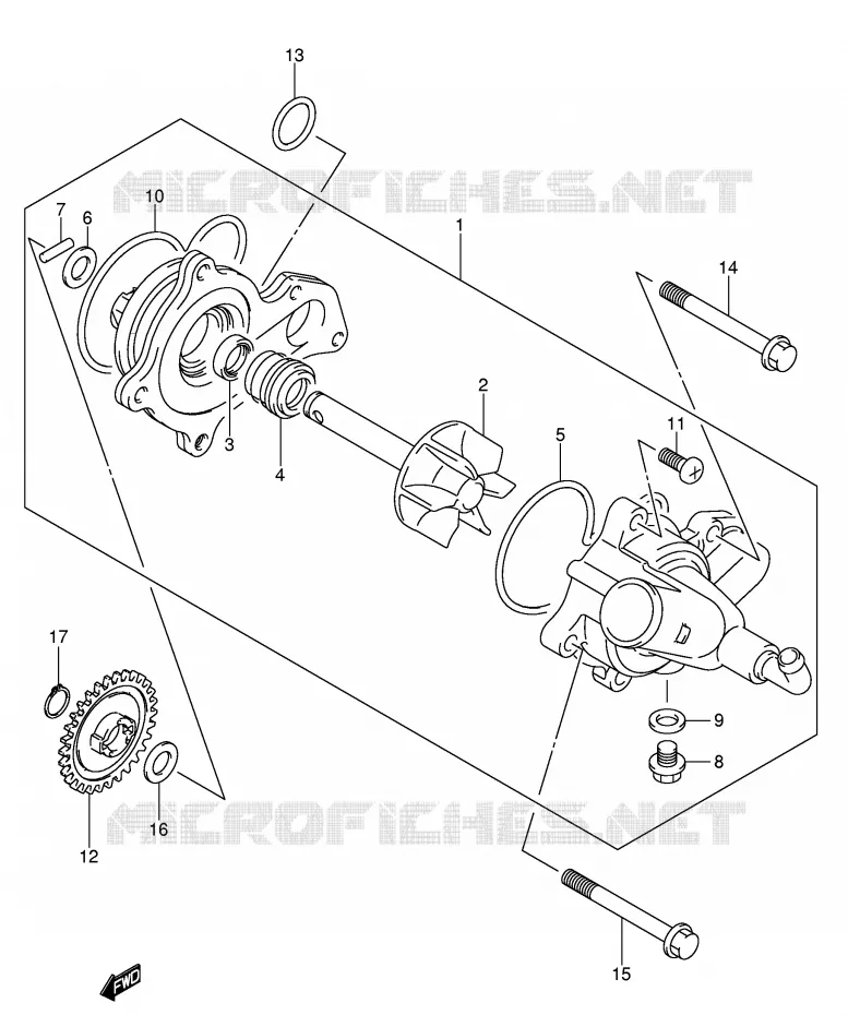 WATERPOMP Suzuki QUAD 700 KINGQUAD 2005  LT-A700XK5(E17)