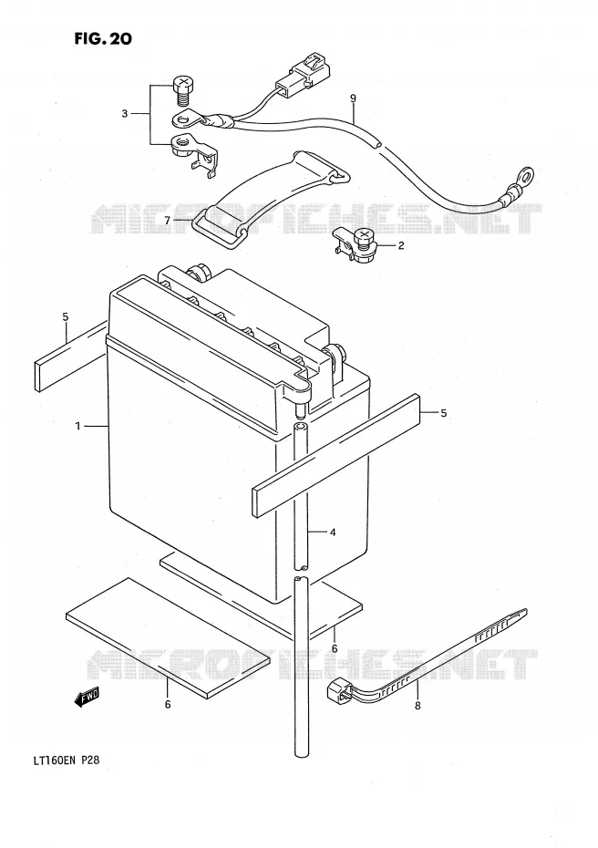 ACCU Suzuki QUAD 160 QUADRUNNER 1991  LT160EM(P28)