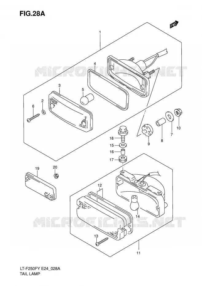 ACHTERLICHT (E17) Suzuki QUAD 250 OZARK 2000  LT-F250FY(E24)