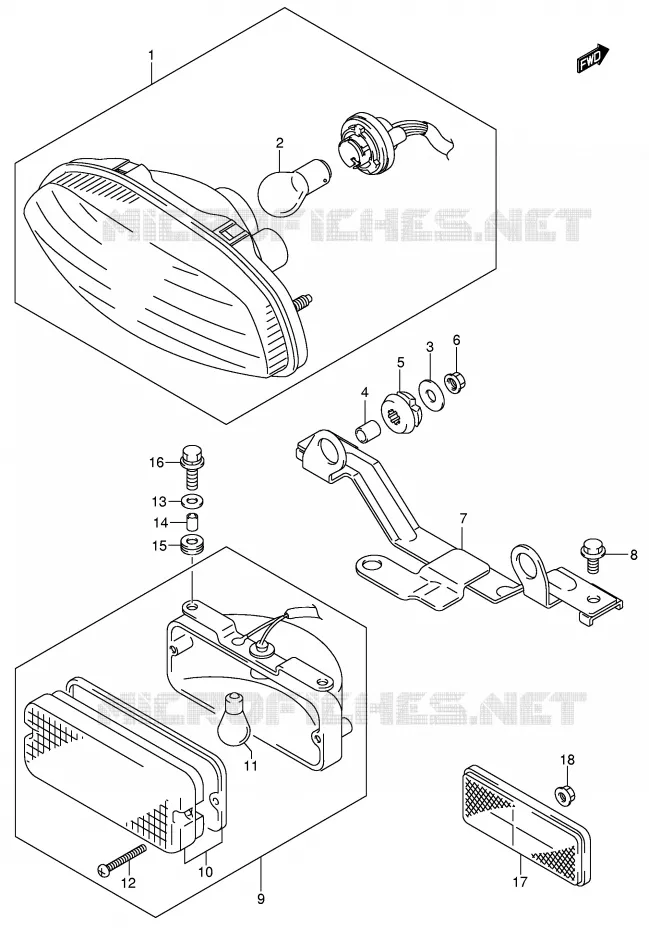 ACHTERLICHT (E17) Suzuki QUAD 700 KINGQUAD 2005  LT-A700XK5(E17)