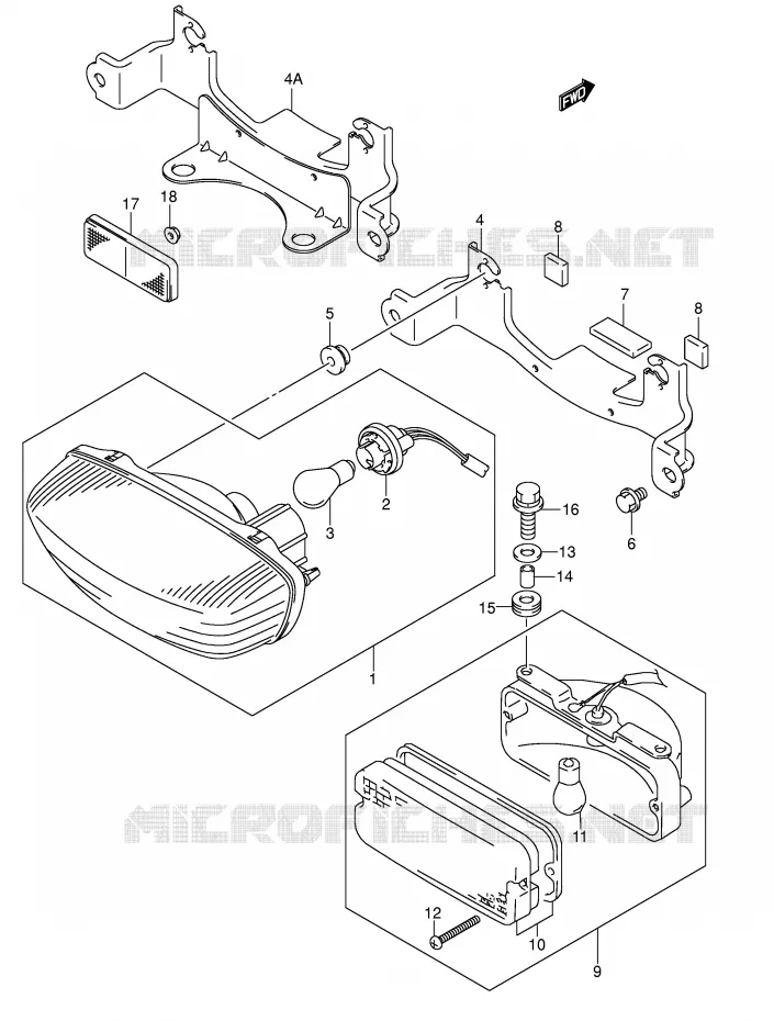 ACHTERLICHT (LT-F250K4 E17,E24) Suzuki QUAD 250 OZARK 2003  LT-F250K3(E17)