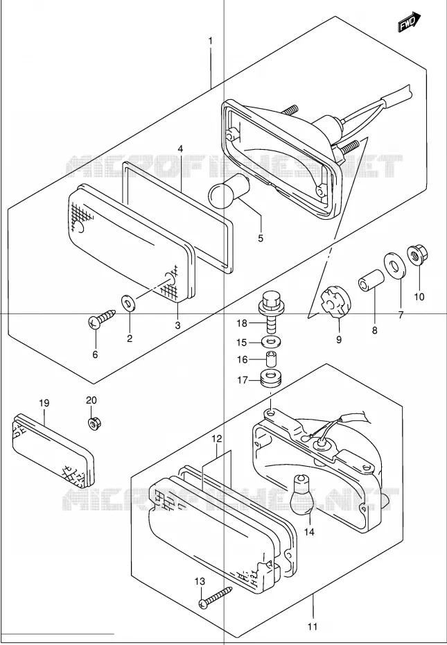 ACHTERLICHT (MODELE K1/K2 E17) Suzuki QUAD 300 KINGQUAD 2004  LT-F300FK4(E24)