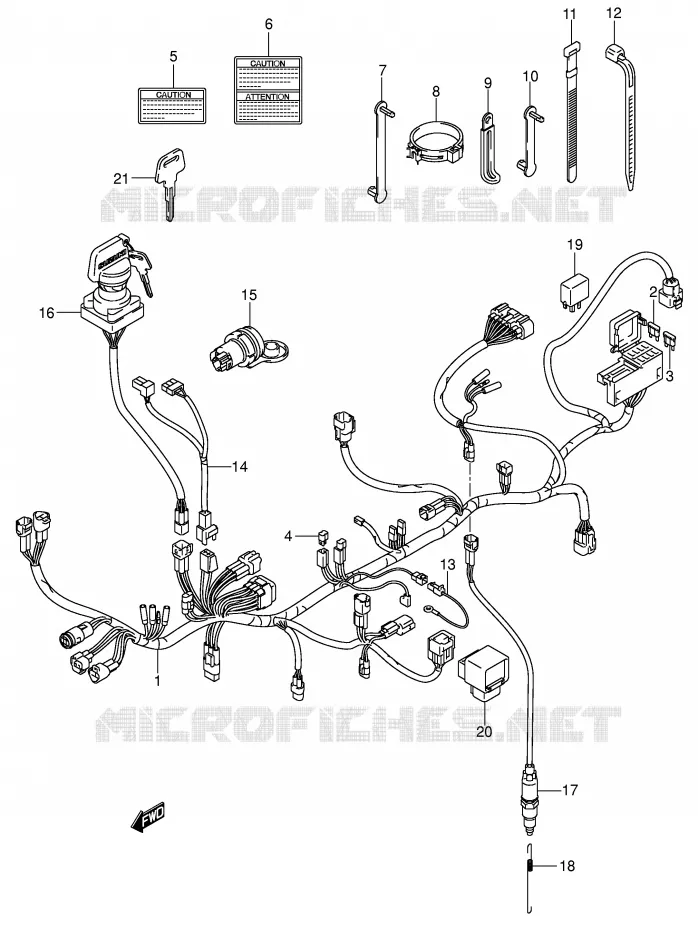 BEDRADING (MODELE K3) Suzuki QUAD 500 VINSON 2003  LT-A500FK3(E3/E28)