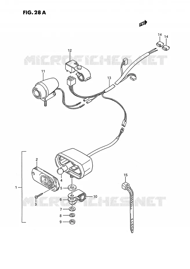 EEN BACK-UP LAMP (OPTIONNEL) Suzuki QUAD 250 KINGQUAD 1988  LT-F4WDJ(E2)