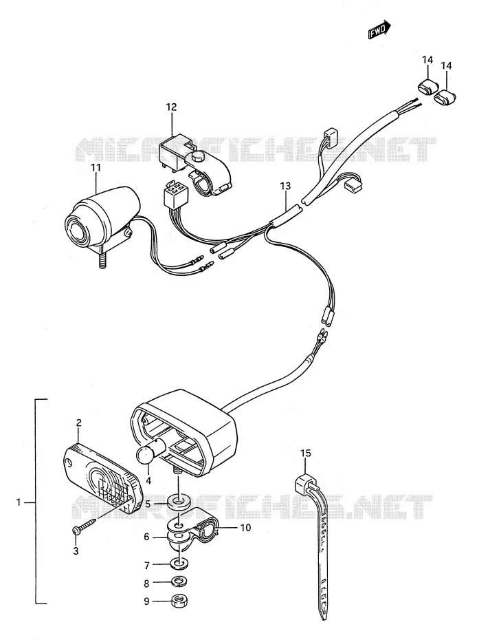 EEN BACK-UP LAMP (OPTIONNEL) Suzuki QUAD 250 KINGQUAD 1992  LT-F4WDN(E28)