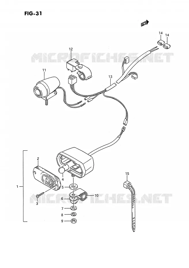 EEN BACK-UP LAMP (OPTIONNEL) Suzuki QUAD 300 KINGQUAD 1991  LT-F4WDXM(E3)