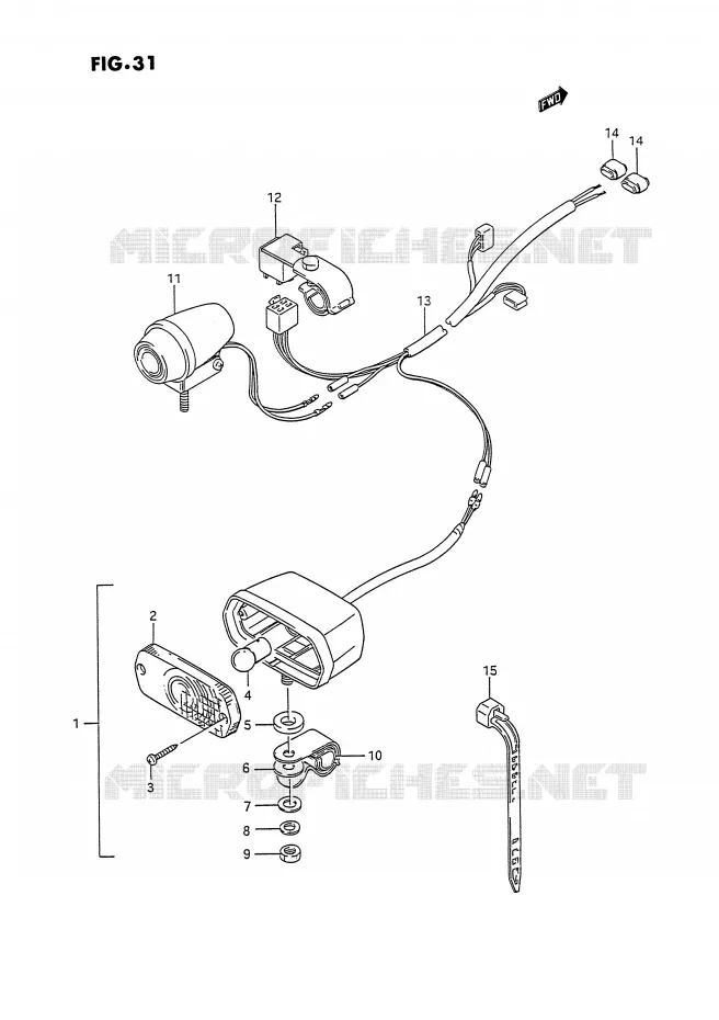 EEN BACK-UP LAMP (OPTIONNEL) Suzuki QUAD 300 KINGQUAD 1993  LT-F4WDXP(E2)