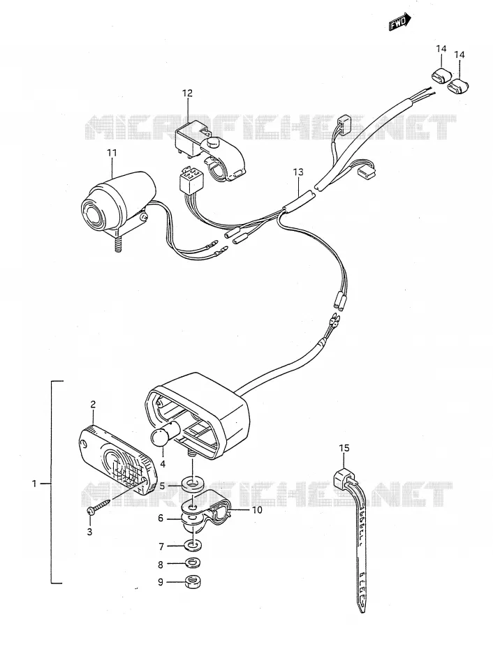 EEN BACK-UP LAMP (OPTIONNEL) Suzuki QUAD 300 KINGQUAD 1993  LT-F4WDXP(E28)