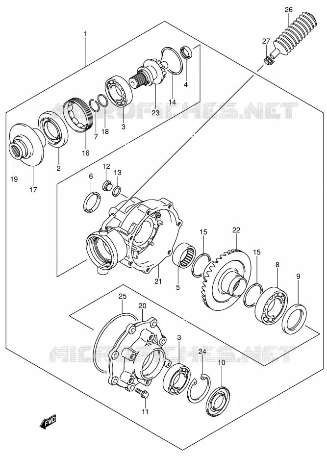 FINAL BEVEL GEAR (NOTE) Suzuki QUAD 250 OZARK 2004  LT-F250K4(E3/E28)