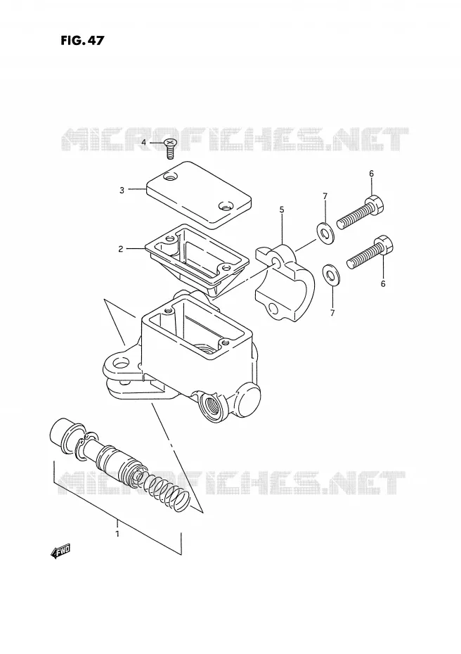 FRONT HOOFDREMCILINDER (MODELE J/K/L/M/N/P) Suzuki QUAD 250 OZARK 1994  LT-F250R(E28)