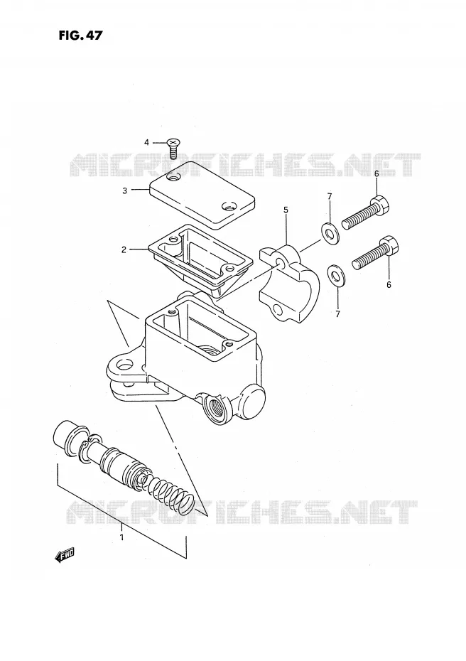 FRONT HOOFDREMCILINDER (MODELE J/K/L) Suzuki QUAD 250 OZARK 1993  LT-F250P(E3)