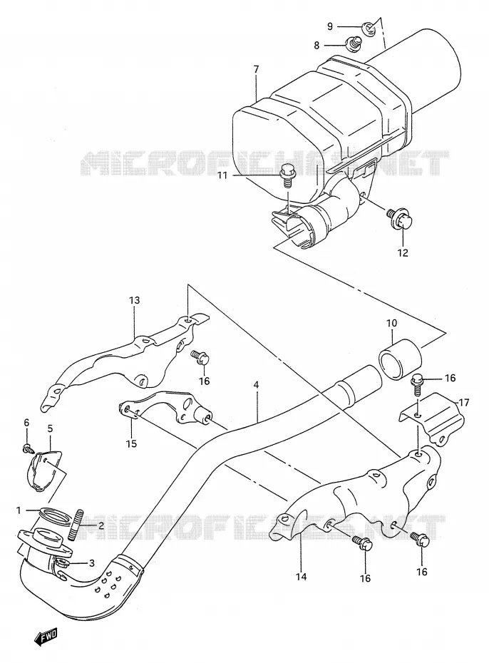 GELUIDDEMPER (MODELE L) Suzuki QUAD 250 KINGQUAD 1988  LT-F4WDJ(E28)