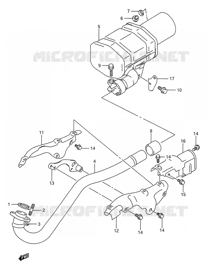 GELUIDDEMPER (MODELE M/N/P/R/S) Suzuki QUAD 250 KINGQUAD 1993  LT-F4WDP(E28)